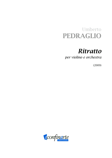 Ritratto For Violin And Orchestra Score Sheet Music