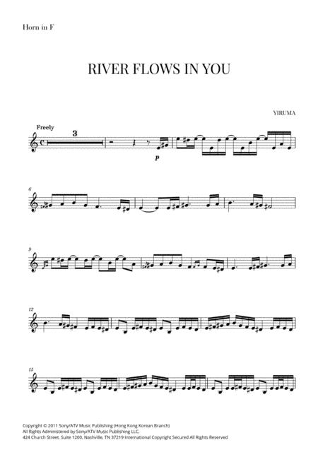 River Flows In You For French Horn Sheet Music