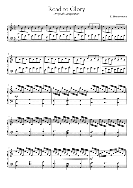 Road To Glory Piano Solo Original Composition Sheet Music