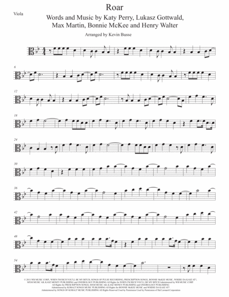 Roar Original Key Viola Sheet Music