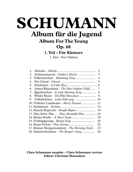 Robert Schumann Album Fr Die Jugend Album For The Young Op 68 Part 1 Sheet Music