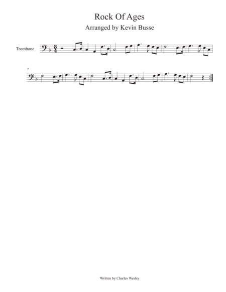 Free Sheet Music Rock Of Ages Trombone