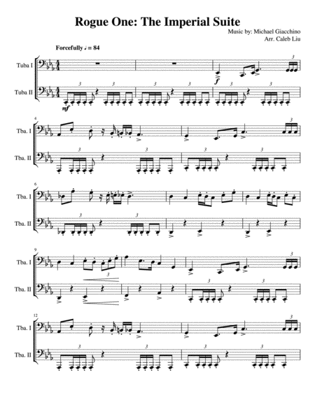 Free Sheet Music Rogue One The Imperial Suite For Tuba Duet