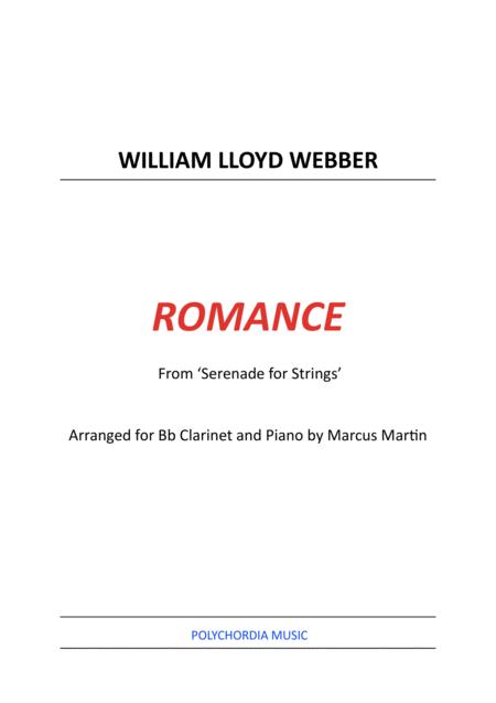 Romance From Serenade For Strings Arranged For Bb Clarinet And Piano Sheet Music