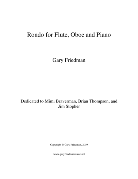 Rondo For Flute Oboe And Piano Sheet Music