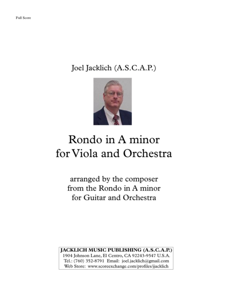 Rondo In A Minor For Viola And Orchestra Sheet Music