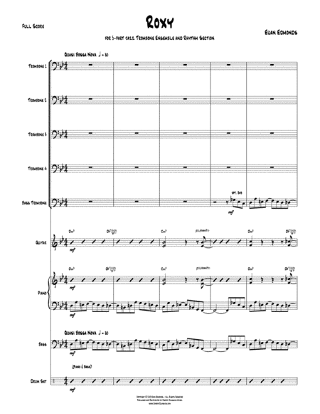 Roxy For Jazz Trombone Quintet And Rhythm Section Sheet Music