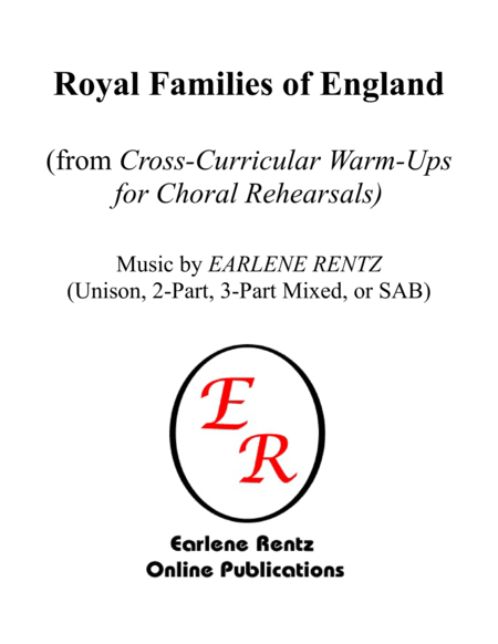 Royal Families Of England From Cross Curricular Warm Ups For Choral Rehearsals Sheet Music