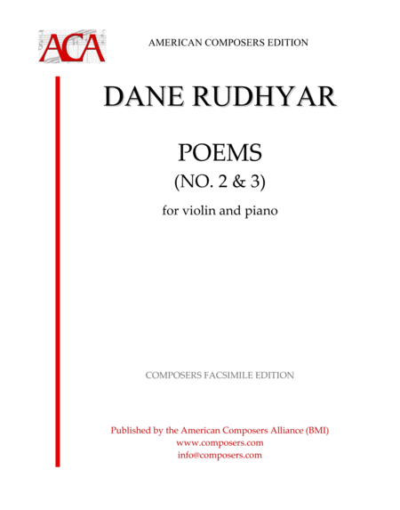 Free Sheet Music Rudhyar Poems No 2 3