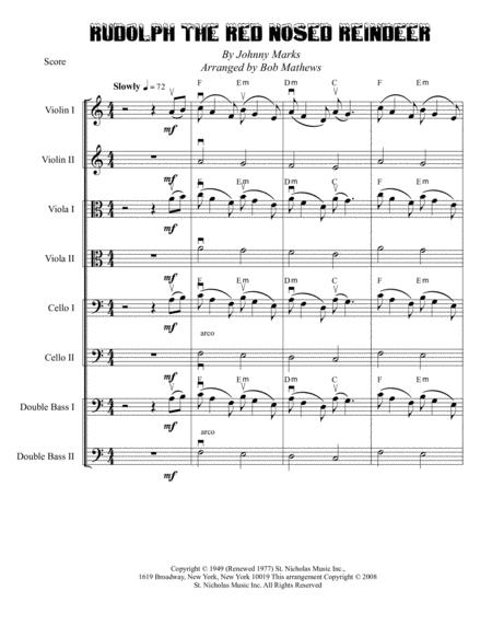 Rudolph The Red Nosed Reindeer For Strings Sheet Music