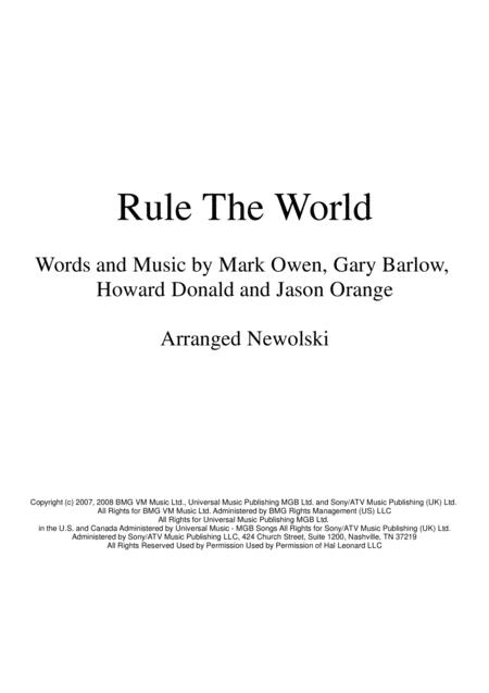 Free Sheet Music Rule The World String Quartet Score And Parts