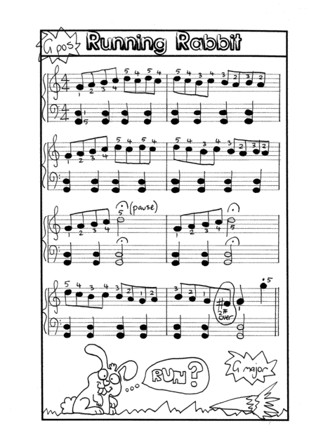 Free Sheet Music Running Rabbit