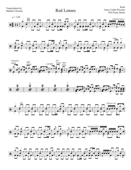 Free Sheet Music Rush Red Lenses