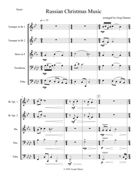 Free Sheet Music Russian Christmas Music