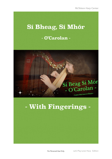 S Bheags Mhr O Carolan For Lever Harp Only Score Sheet Music