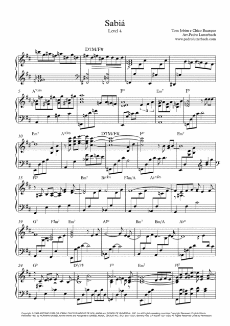 Sabia Sheet Music