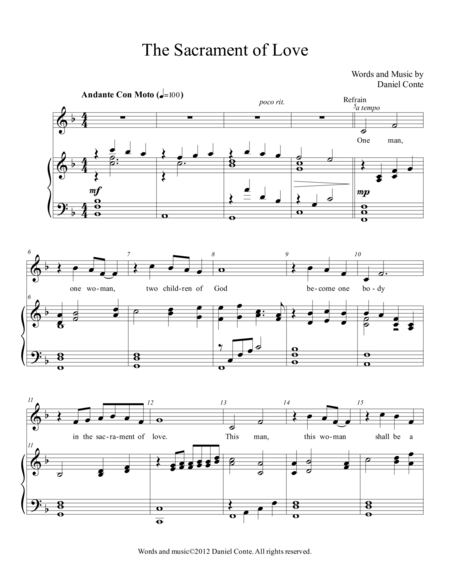 Sacrament Of Love F Sheet Music