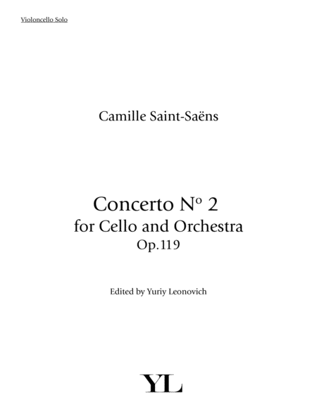 Saint Saens Cello Concerto No 2 Critical Edition Modern Clefs Sheet Music