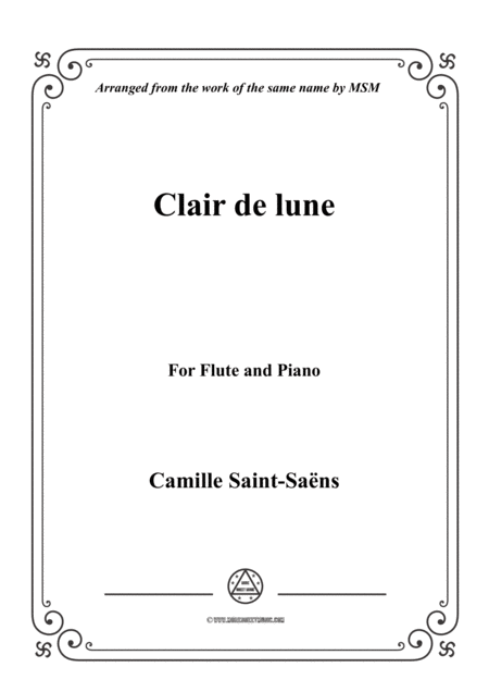 Saint Sans Clair De Lune For Flute And Piano Sheet Music