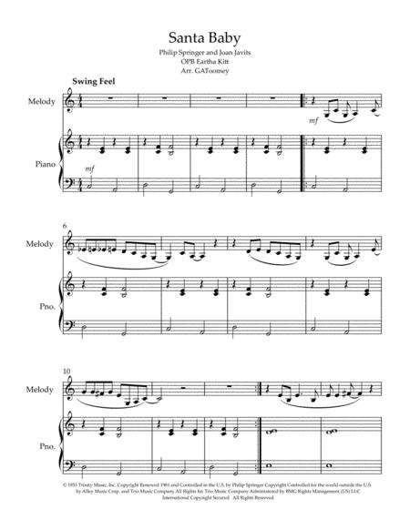 Santa Baby Easy Piano And Alto Sax Sheet Music