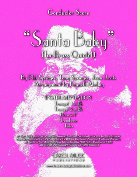 Free Sheet Music Santa Baby For Brass Quintet