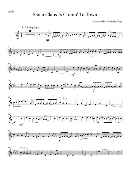 Santa Claus Is Comin To Town Violin Solo Sheet Music