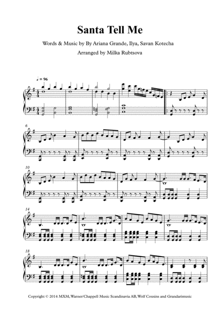 Free Sheet Music Santa Tell Me