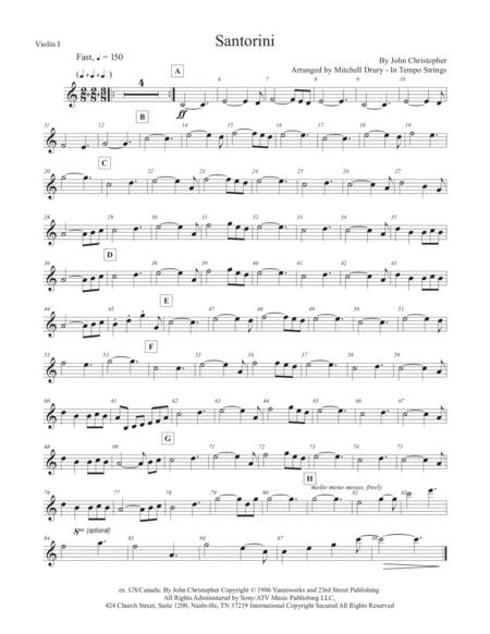 Santorini String Quartet Trio Sheet Music