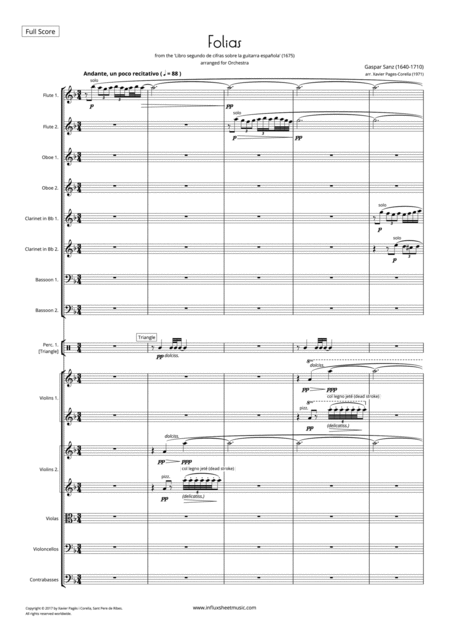 Sanz Folias For Orchestra Full Score Sheet Music