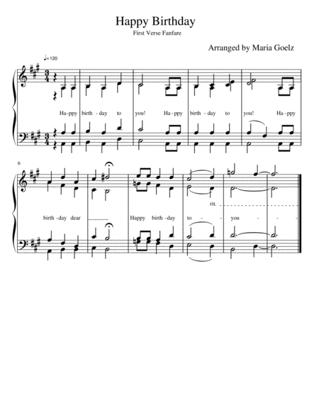 Free Sheet Music Satb Happy Birthday