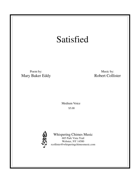 Free Sheet Music Satisfied Medium Voice