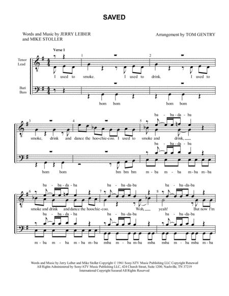 Saved Ttbb Sheet Music