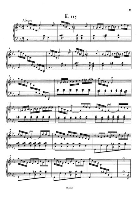 Free Sheet Music Scarlatti Sonata In C Minor K115 L407 Original Version