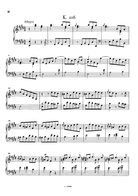 Scarlatti Sonata In E Major K216 L273 Original Version Sheet Music