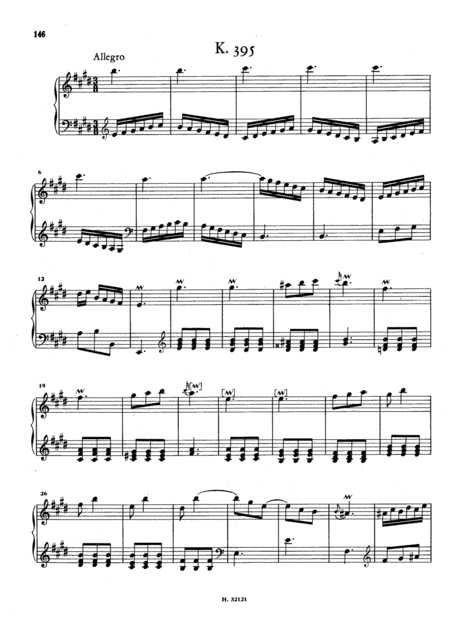 Scarlatti Sonata In E Major K395 L65 Original Version Sheet Music