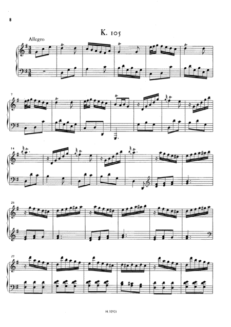Free Sheet Music Scarlatti Sonata In G Major K105 L204 Original Version