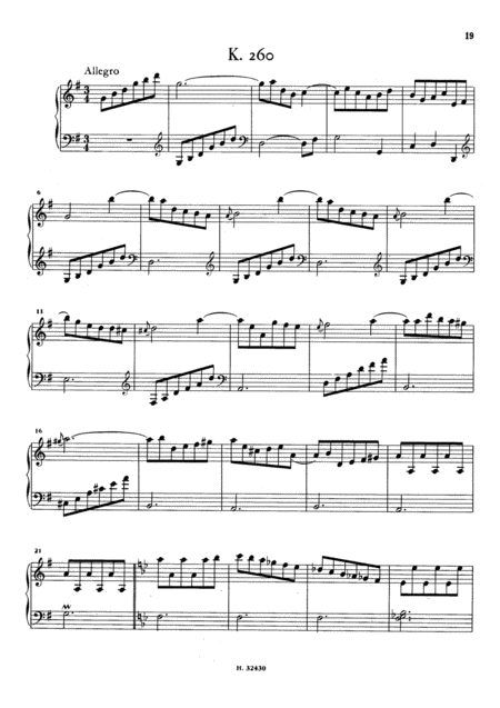 Scarlatti Sonata In G Major K260 L124 Original Version Sheet Music