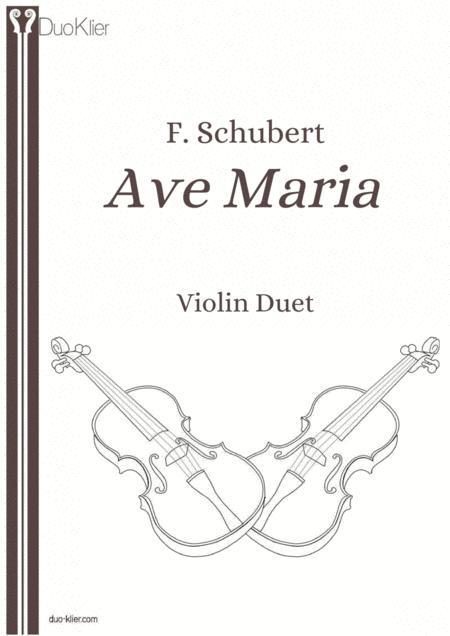 Schubert Ave Maria Violin Duet Sheet Music