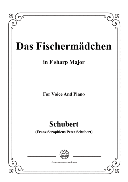 Free Sheet Music Schubert Das Fischermdchen In F Sharp Major For Voice And Piano