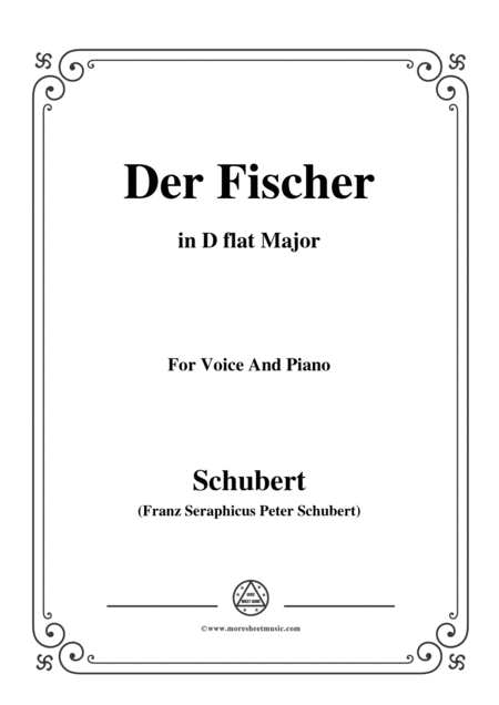 Free Sheet Music Schubert Der Fischer In D Flat Major Op 5 No 3 For Voice And Piano