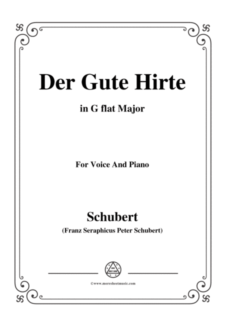 Schubert Der Gute Hirte In G Flat Major For Voice Piano Sheet Music