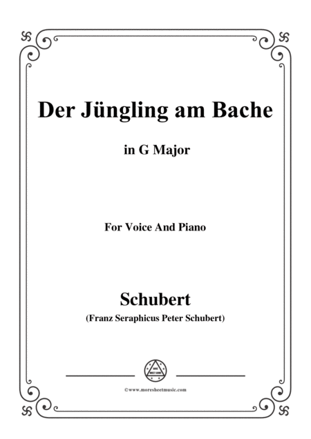 Free Sheet Music Schubert Der Jngling Am Bache G Major For Voice And Piano