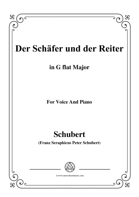 Free Sheet Music Schubert Der Schfer Und Der Reiter In G Flat Major Op 13 No 1 For Voice And Piano
