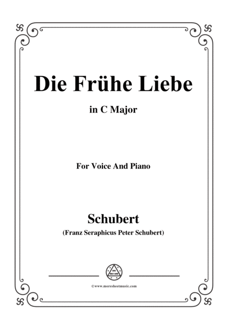 Free Sheet Music Schubert Die Frhe Liebe In C Major For Voice Piano