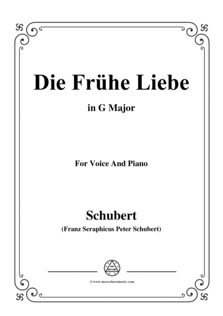 Free Sheet Music Schubert Die Frhe Liebe In G Major For Voice Piano