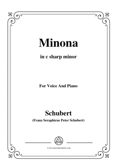Free Sheet Music Schubert Minona In C Sharp Minor For Voice Piano