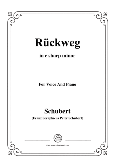 Free Sheet Music Schubert Rckweg In C Sharp Minor For Voice Piano