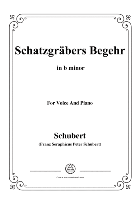 Free Sheet Music Schubert Schatzgrbers Begehr Op 23 No 4 In B Minor For Voice Piano