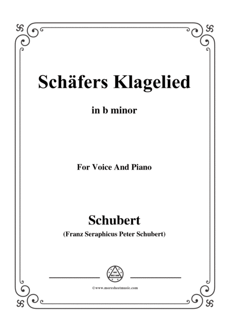 Free Sheet Music Schubert Schfers Klagelied In B Minor Op 3 No 1 For Voice And Piano