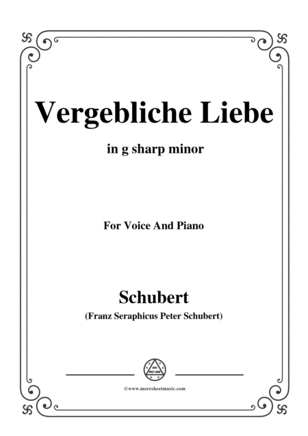 Schubert Vergebliche Liebe Op 173 No 3 In G Sharp Minor For Voice Piano Sheet Music